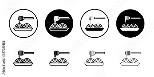 Spaghetti icon (2) Flat fill set collection