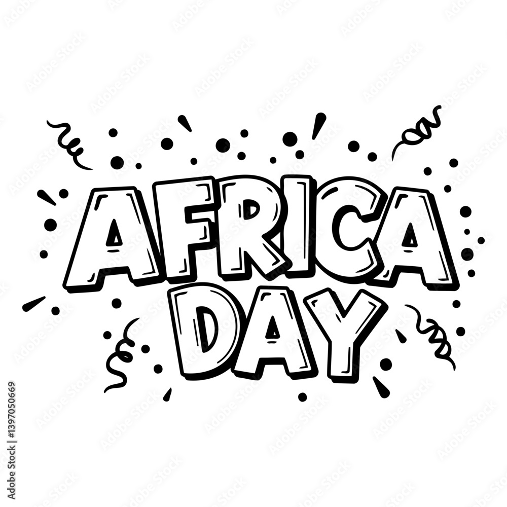 Fototapeta premium Africa Day graphic, bold, celebratory style