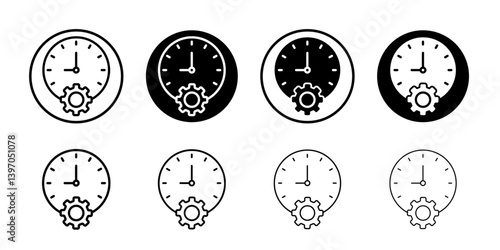 Time management icon (2) Flat fill set collection