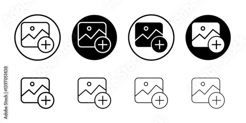 Upload photo icon Flat fill set collection