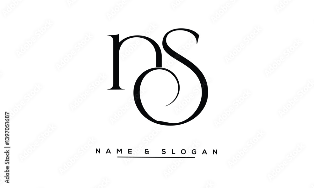 SN, NS Abstract Letters Logo Monogram SN, NS Abstract Letters Logo Monogram