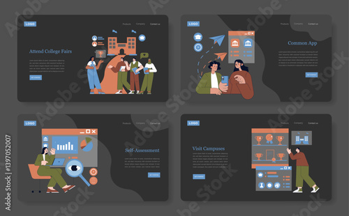 College Choice. Flat Vector Illustration
