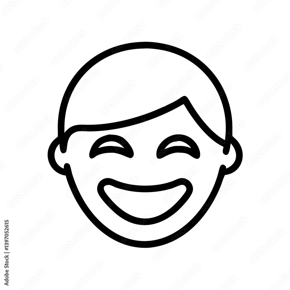 Happy face icon smiling in a joyful expression Happy face icon smiling in a joyful expression