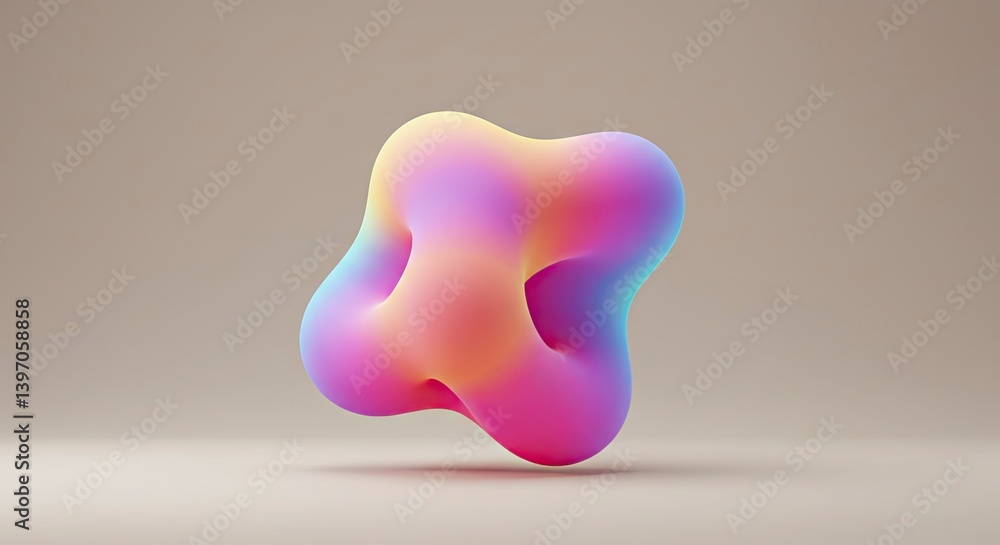 Abstract Soft Shape with Gradient Colors on Neutral Background Art Abstract Soft Shape with Gradient Colors on Neutral Background Art