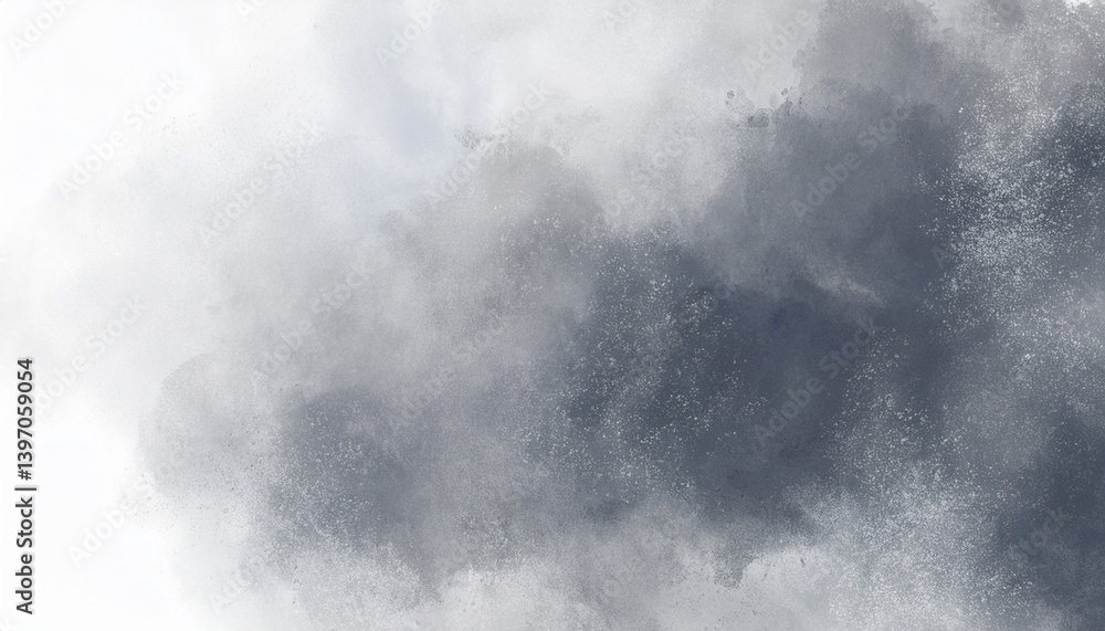 Fototapeta premium Dusty grey blue white abstract water watercolor. Art background for design. Daub blot spatter splash storm grunge. Generated image