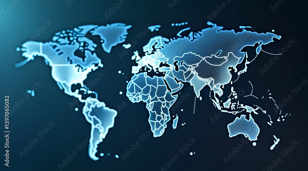 Obraz premium Health Crises and Pandemic: A Paradigm Shift in Globalization - Digital Interconnectivity & Economic Reengineering - Conceptual Photo Stock with Empty Space