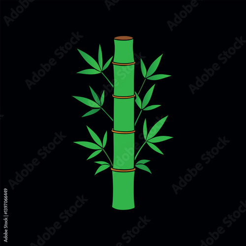 Bamboo tree vector art illustration on a background