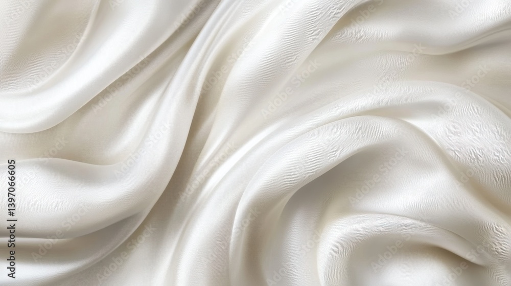 Abstract smooth elegant white fabric silk texture soft background, flowing satin waves. illustration Abstract smooth elegant white fabric silk texture soft background, flowing satin waves. illustration
