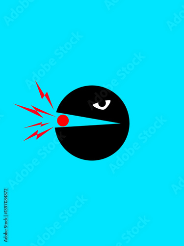 Doodle Black Symbol in blue background