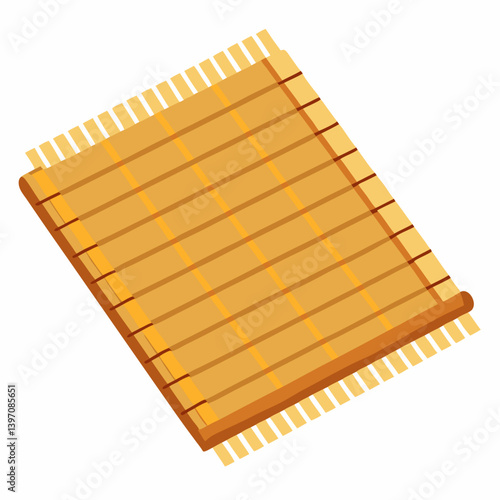 A wooden mat with a smooth wooden board placed on top, showcasing natural textures and colors.