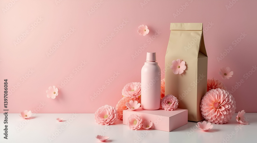 Innovative Product Mockup Visuals: Showcase Striking Packaging & Creative Branding Elements for Enhanced Consumer Engagement in Competitive Markets - Photo Stock Concept with Left Space Innovative Product Mockup Visuals: Showcase Striking Packaging & Creative Branding Elements for Enhanced Consumer Engagement in Competitive Markets - Photo Stock Concept with Left Space