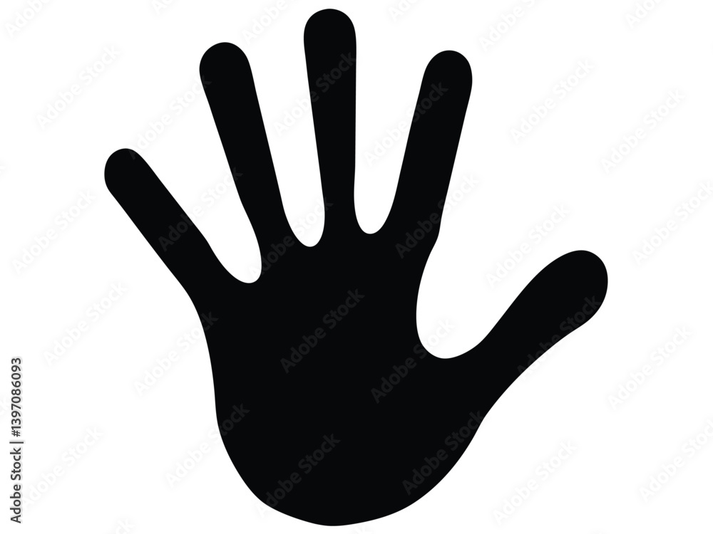 Human hand print isolated on white background. Vector illustration icon, clip art. Human hand print isolated on white background. Vector illustration icon, clip art.