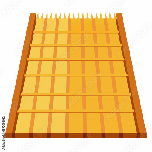A wooden mat with a smooth wooden board placed on top, showcasing natural textures and colors.