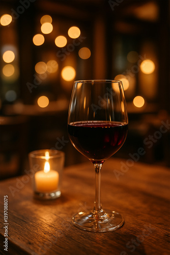 glass of red wine on table