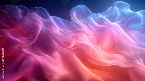 Abstract flowing smoke in pinks, blues, and orange