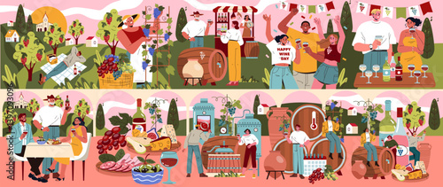 National Wine Day. Flat Vector Illustration