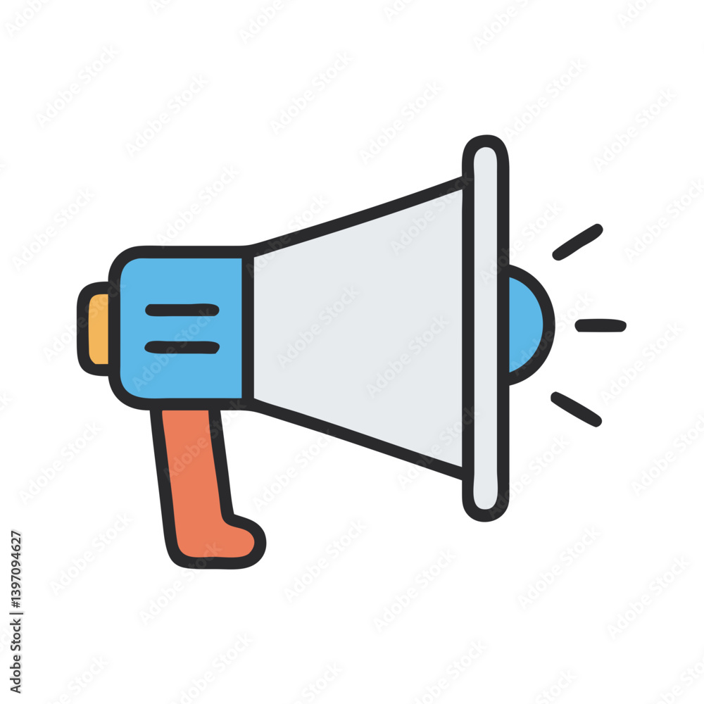 Megaphone Representing Amplified Audio Announcement Icon Design Megaphone Representing Amplified Audio Announcement Icon Design