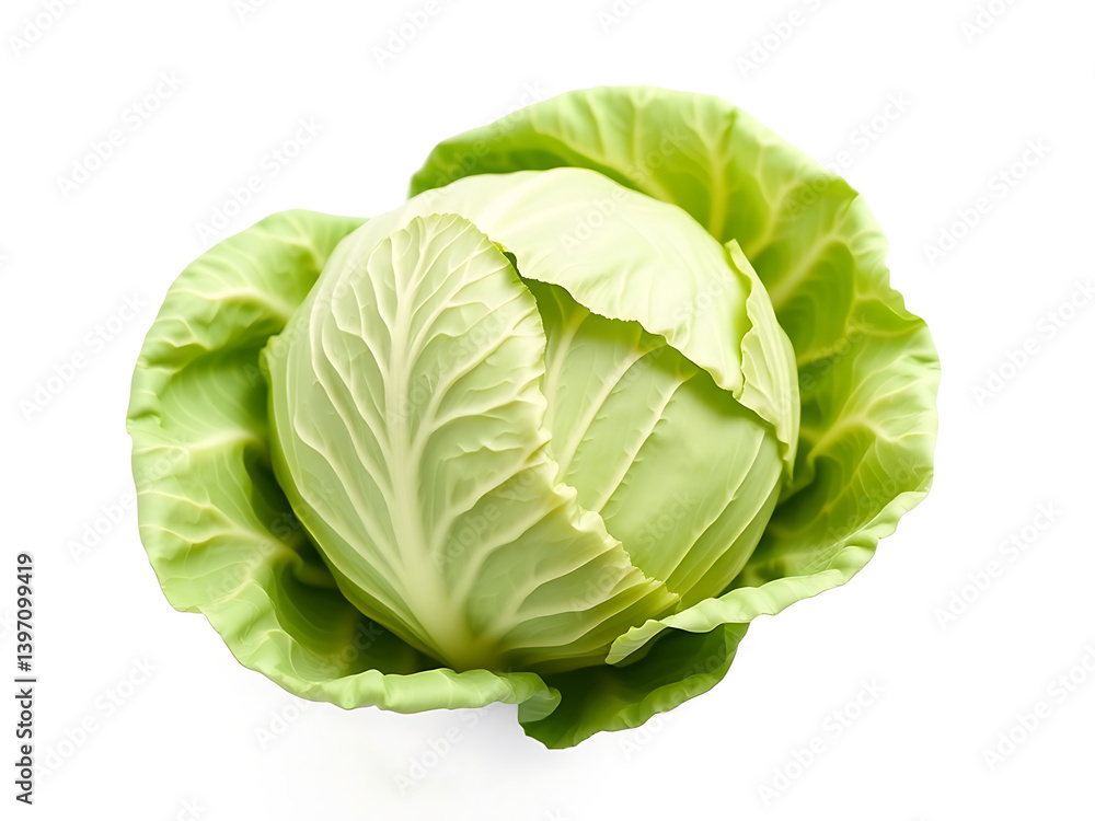 Fototapeta premium green cabbage vegetable with white background png image