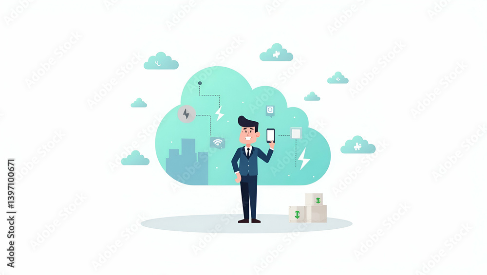 Flat Digital transformation effects concept illustrating technology integration process automation and innovative digital strategies driving organizational evolution and competitive advantage in Simp Flat Digital transformation effects concept illustrating technology integration process automation and innovative digital strategies driving organizational evolution and competitive advantage in Simp