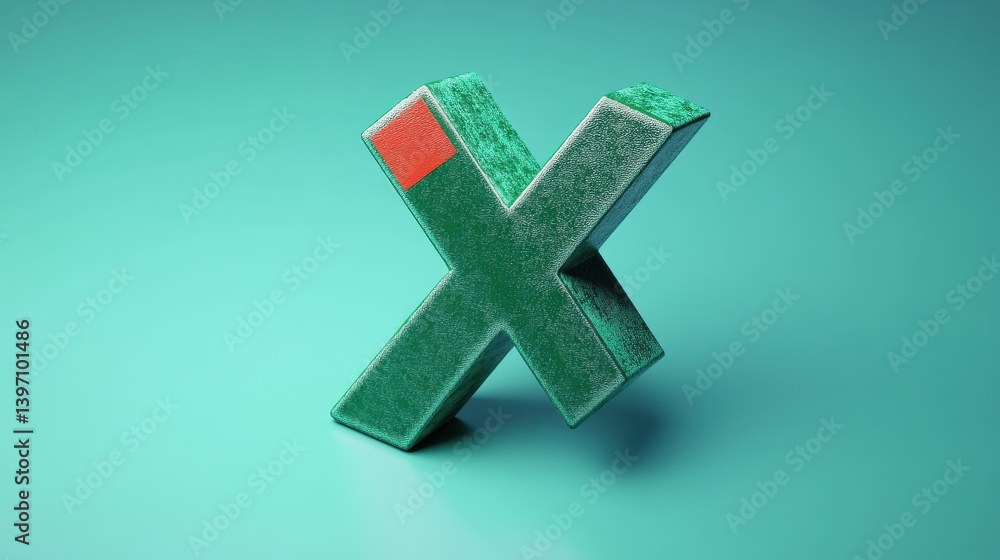 Obraz premium 3d green check mark, red cross mark icon illustration