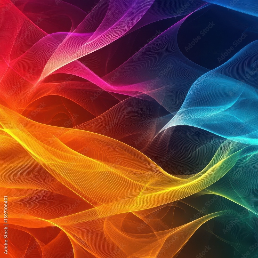 Multicolor light abstract waves design Multicolor light abstract waves design