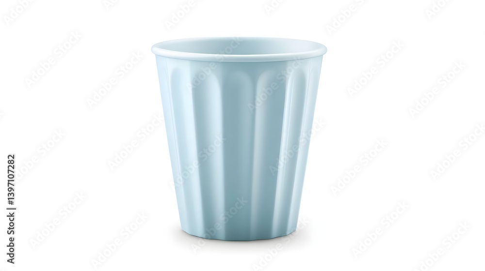 custom made wallpaper toronto digitalLight Blue Fluted Paper Cup Against White Background Front View