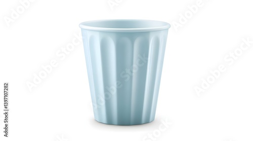 Wallpaper Mural Light Blue Fluted Paper Cup Against White Background Front View Torontodigital.ca