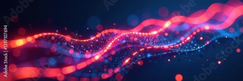 Abstract glowing lines depict exponential growth , concept, illustration, economy