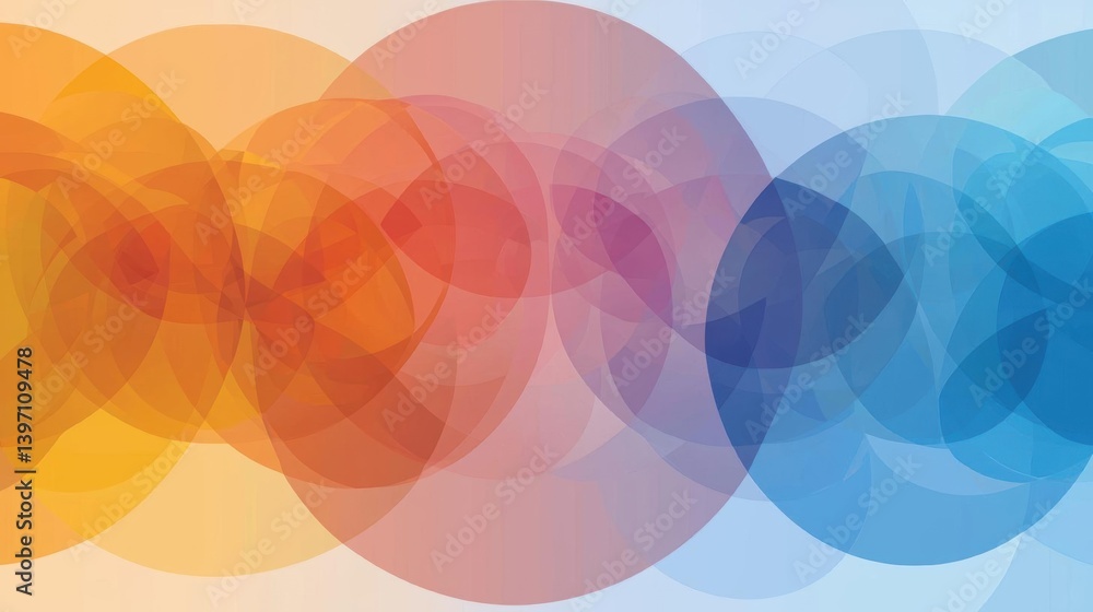 Abstract digital art piece with multiple overlapping circles in different colors. Abstract digital art piece with multiple overlapping circles in different colors.