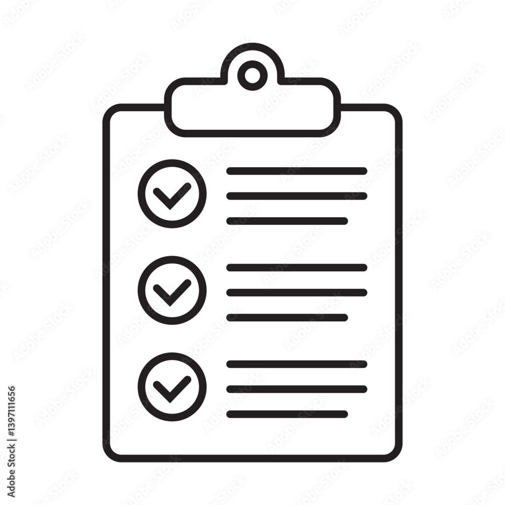 Clipboard line icon. Checklist sign symbol. Clipboard line icon. Checklist sign symbol.