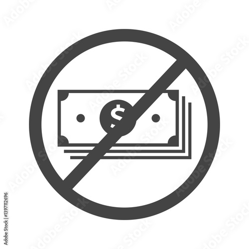 No money dollar currency in saving account icon with flat style