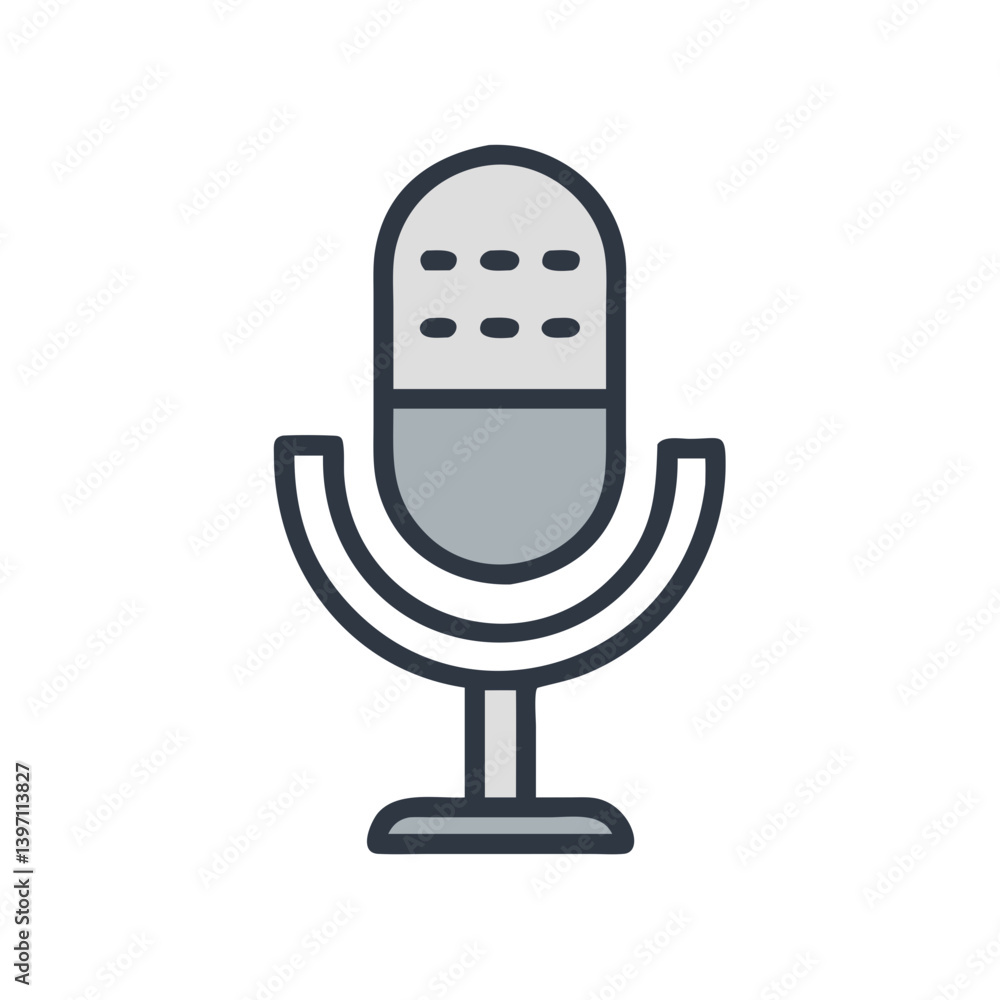 Microphone Representing Audio Input Device Icon Design Microphone Representing Audio Input Device Icon Design