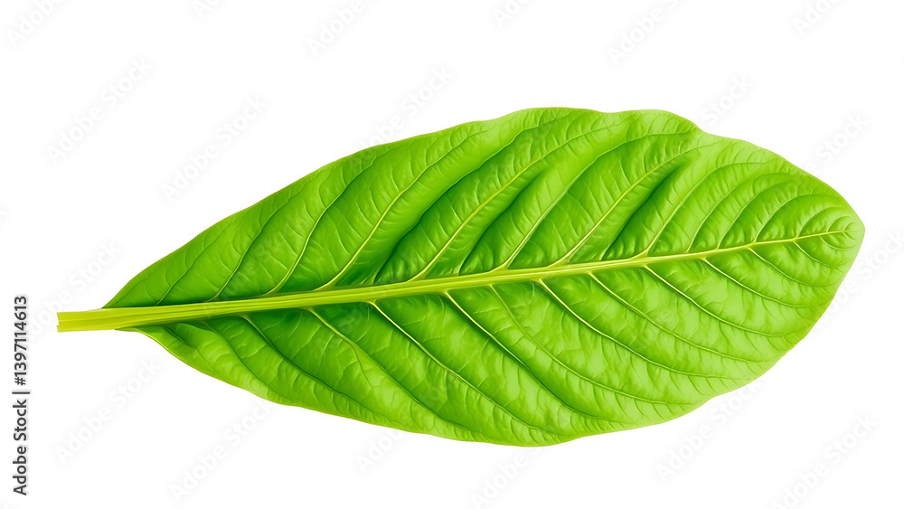Obraz premium one pieces vibrant green rocket salad leave with transparent background png