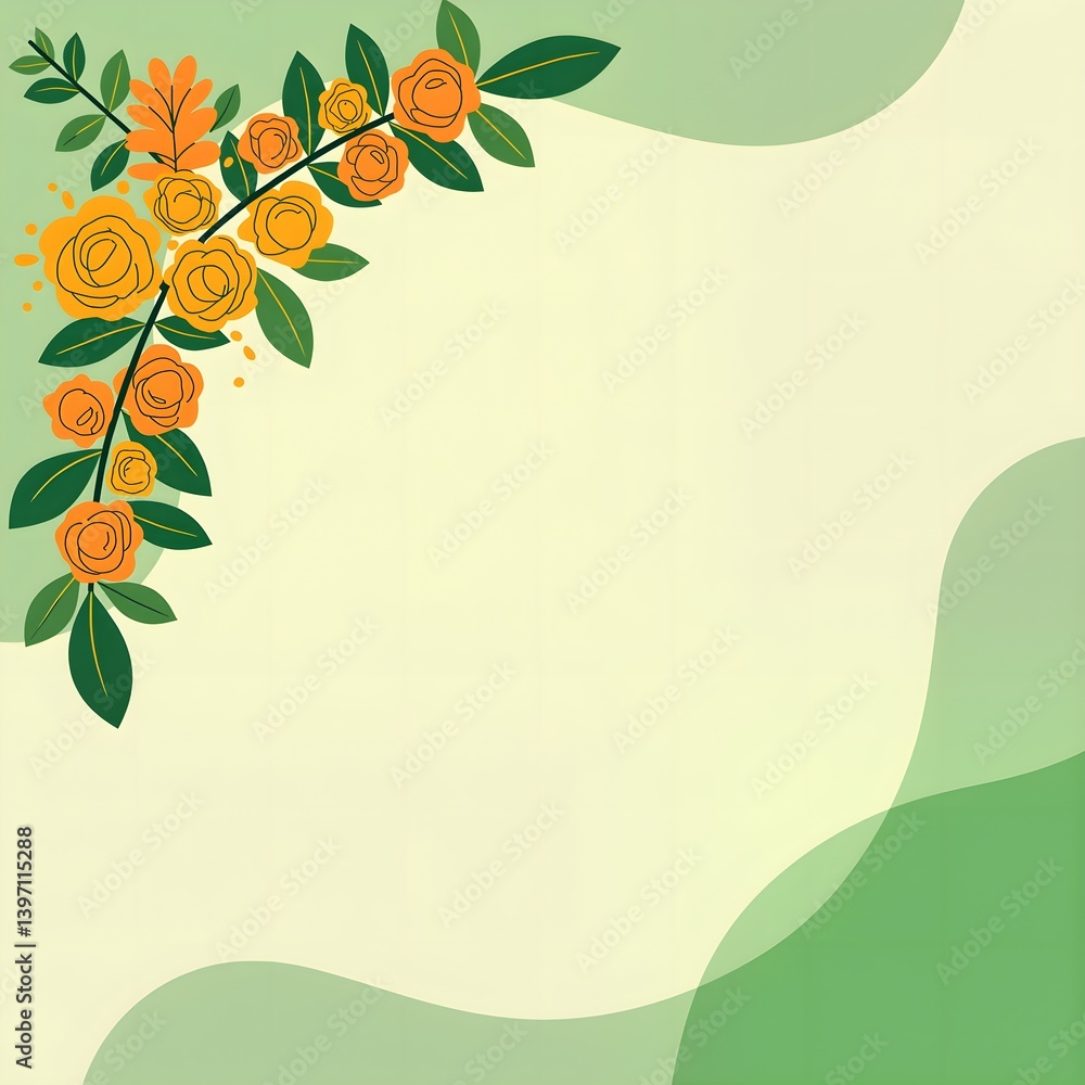 Fototapeta premium Fresh floral background wall