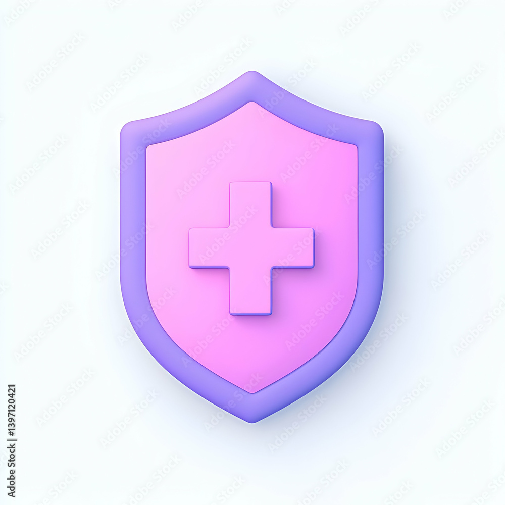 Obraz premium Minimalist Icon of a Shield Protecting Health and Safety