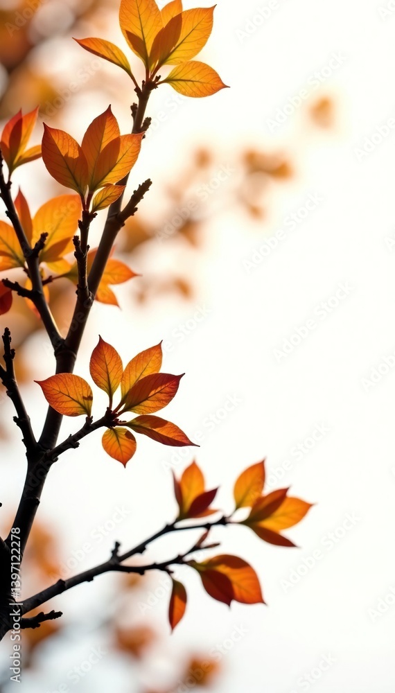 Isolated branches on white background with warm sunlight filtering through, branches, texture Isolated branches on white background with warm sunlight filtering through, branches, texture