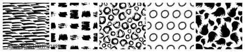Set of seamless patterns with scribble smears