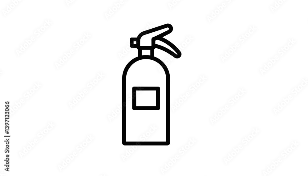Fire extinguisher icon – minimal safety symbol for emergency and fire protection Fire extinguisher icon – minimal safety symbol for emergency and fire protection