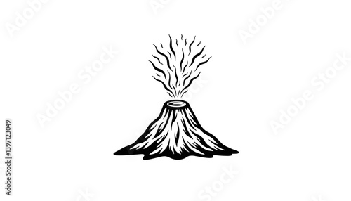 Volcano icon – natural disaster and power symbol for geology, travel, and emotional metaphors