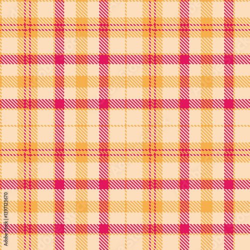 Elegant Deep butterscotch & Traditional light peach Seamless Tartan Textile Design