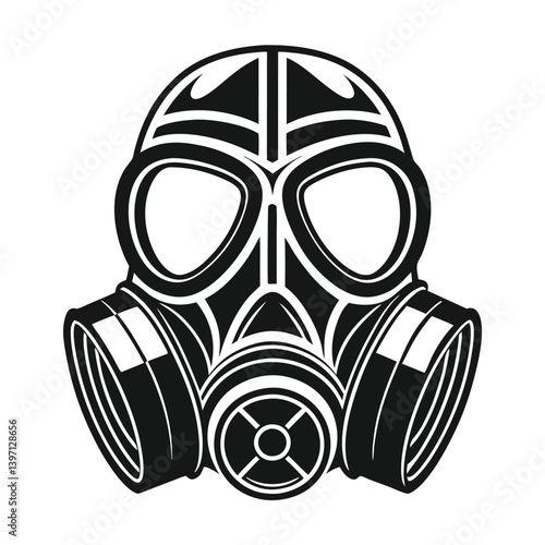 Photos Simple Gas Mask Illustration Bold Minimalist Safety Concept