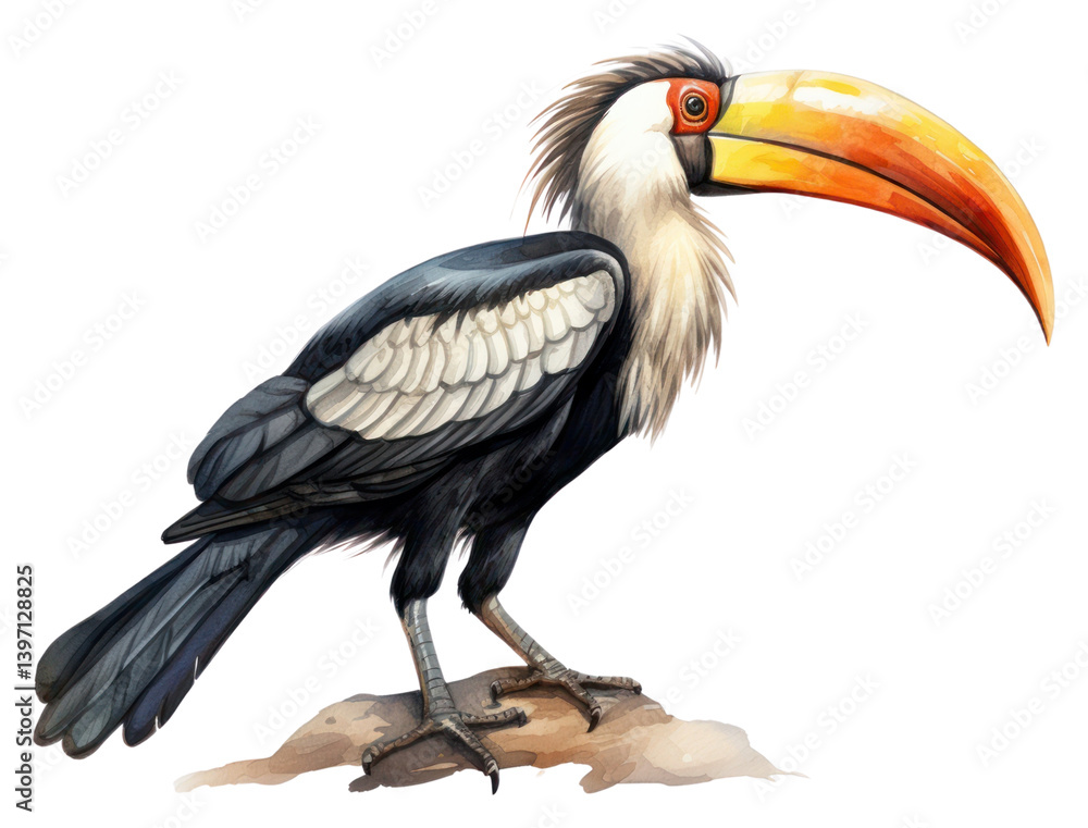 Obraz premium PNG Cartoon animal toucan bird.