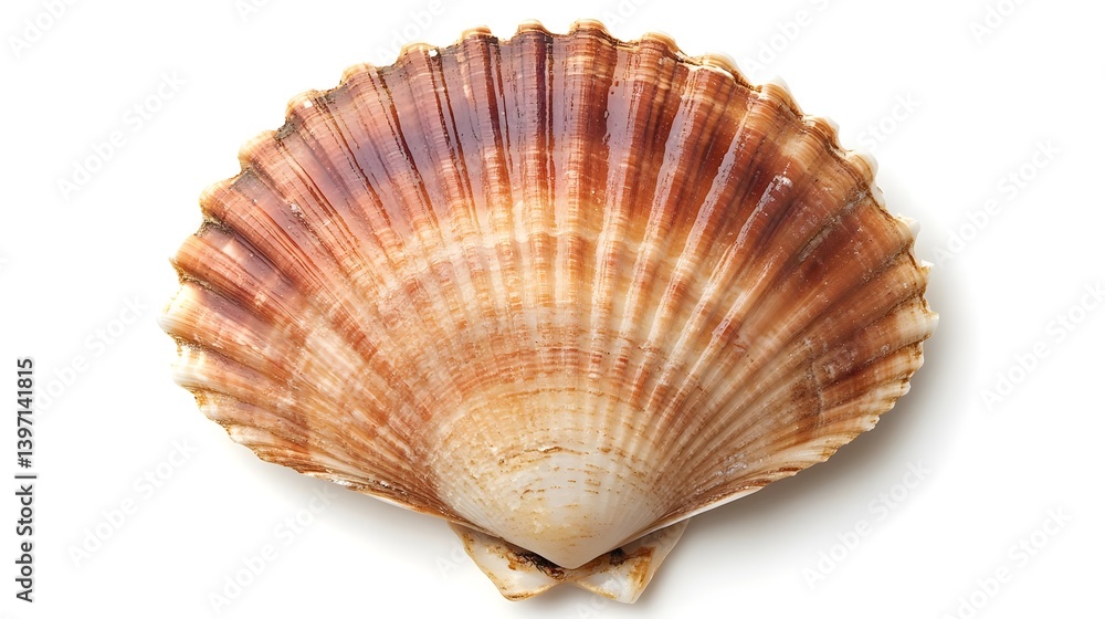 Isolated Fresh Raw Scallop Shell on White Background for Culinary Use Isolated Fresh Raw Scallop Shell on White Background for Culinary Use