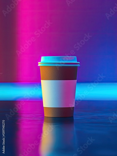 Neon Coffee Cup Mockup.