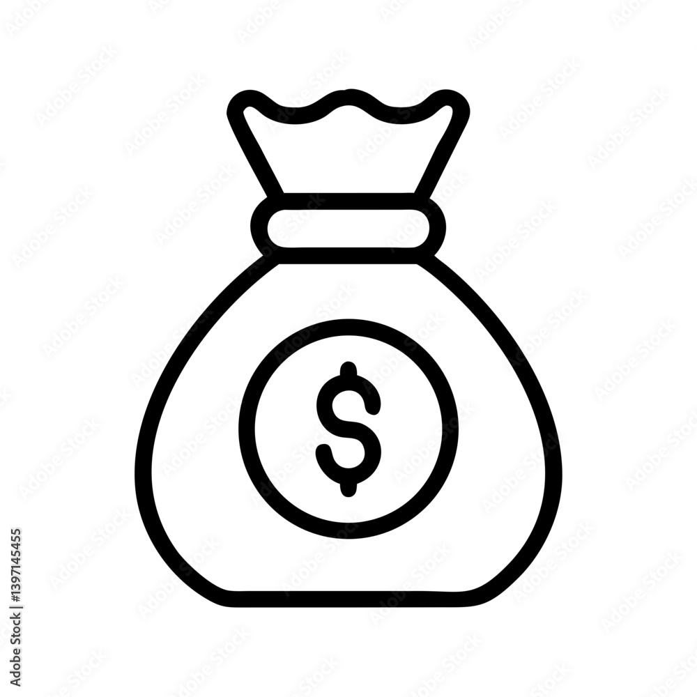 Money Bag with Dollar Symbol Icon Design Money Bag with Dollar Symbol Icon Design