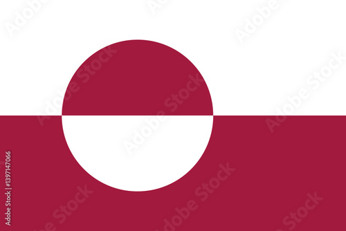 Free Download Greenland flag vector illustration. Rectangle Greenlander flag graphic. Greenland country flag white and red colors - GFXLoad