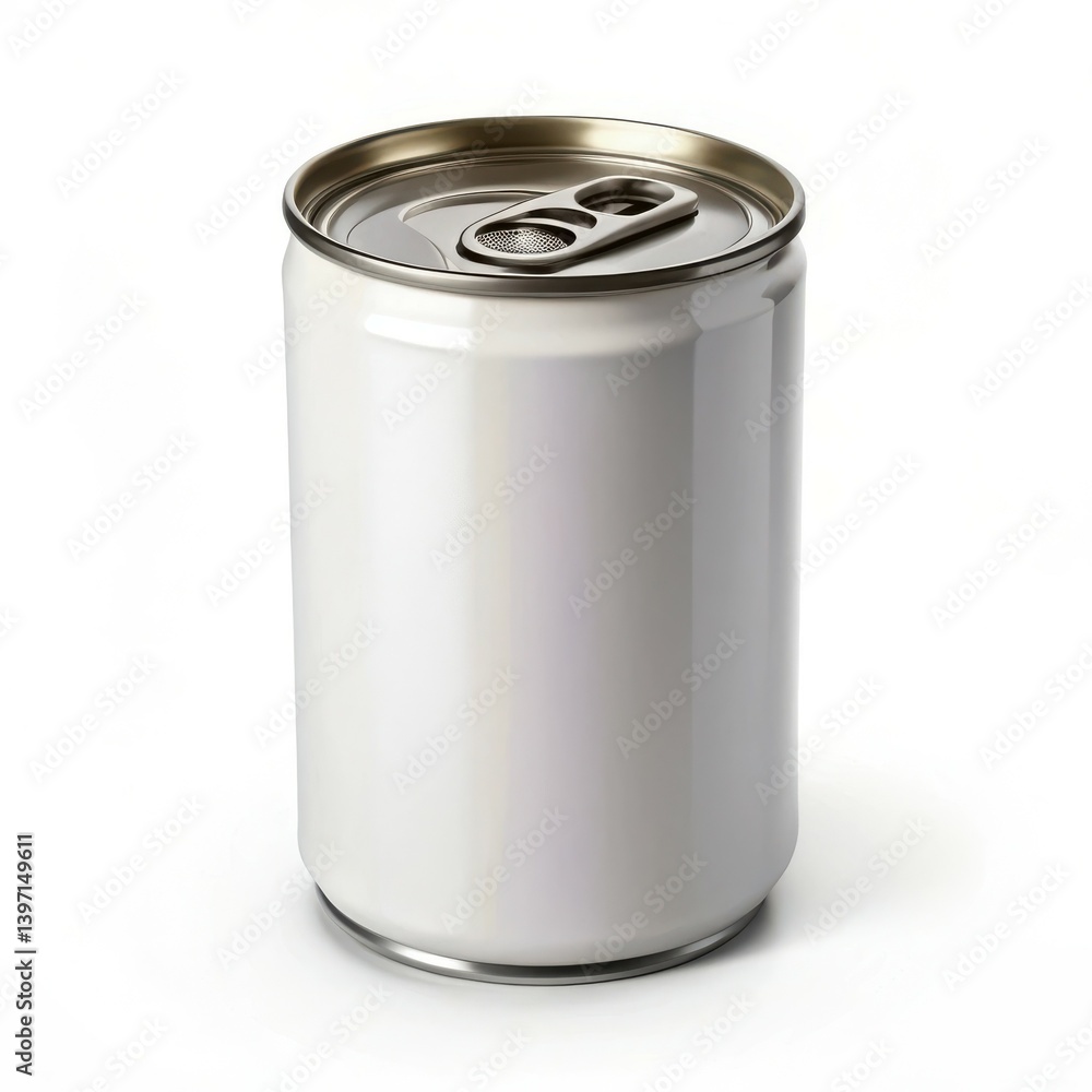Blank white aluminum can mockup studio shot against white Blank white aluminum can mockup studio shot against white