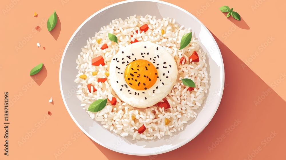 Delicious Fried Rice with Sunny-Side Up Egg Delicious Fried Rice with Sunny-Side Up Egg