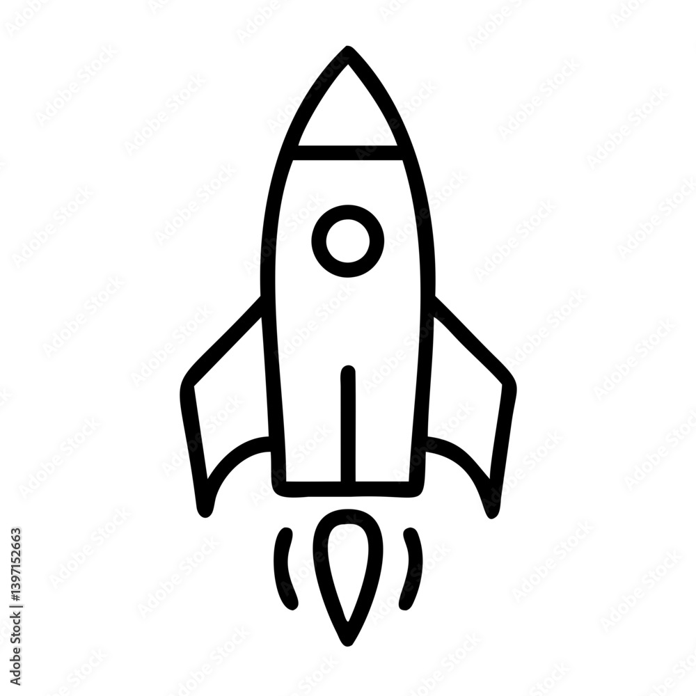 Rocket Icon Vector Line Art High-Quality Outline Design Isolated on Transparent Background Rocket Icon Vector Line Art High-Quality Outline Design Isolated on Transparent Background