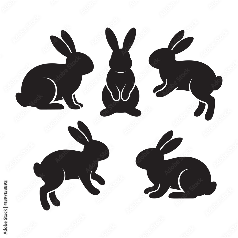 Obraz premium Cute Rabbit Illustration Set